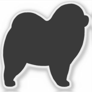 Rough Chow Chow Dog Silhouette Vinyl Sticker