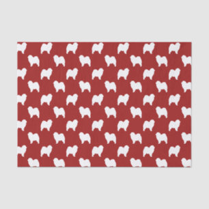 Rough Chow Chow Silhouettes Pattern Red Tissue Paper