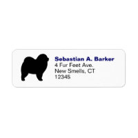 Rough Chow Dog Breed Silhouette Return Address
