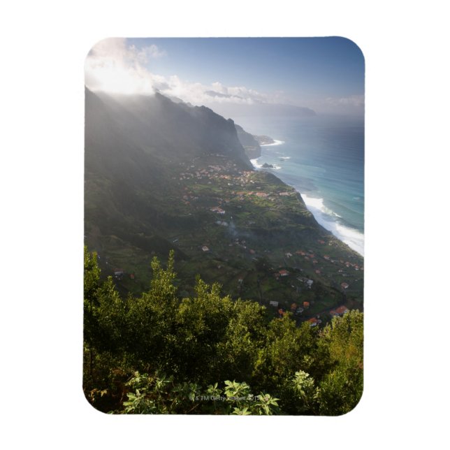 rough coast line of the atlantic island madeira magnet (Vertical)