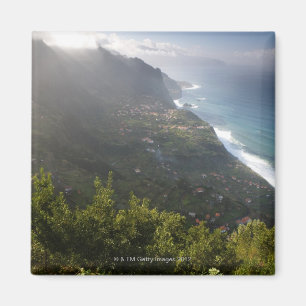 rough coast line of the atlantic island madeira magnet