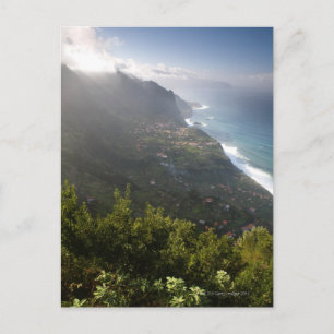 rough coast line of the atlantic island madeira postcard