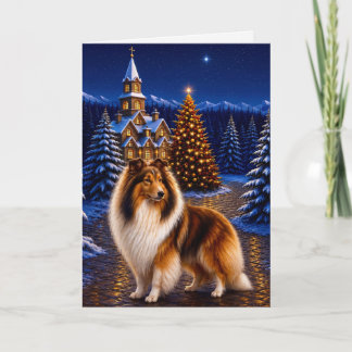 Rough Coated Collie Holiday Card