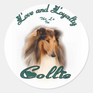 Rough Collie Art Gifts Classic Round Sticker