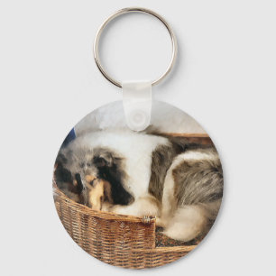 Rough Collie Art Gifts Key Ring