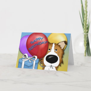 Rough Collie Birthday Card