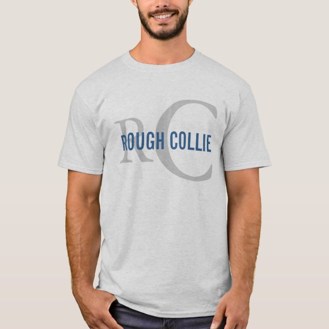 Rough Collie Breed Monogram Design T-Shirt (Front)
