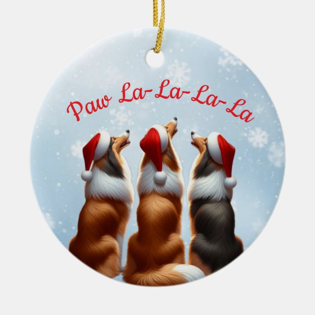 Rough Collie  Ceramic Tree Decoration (Front)