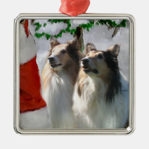Rough Collie Christmas Gifts Ornaments