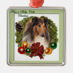 Rough Collie Christmas Gifts Ornaments