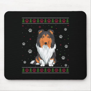 Rough Collie Christmas Sweater Xmas Pet Animal Dog Mouse Mat
