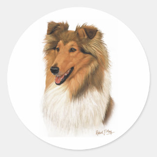 Rough Collie Classic Round Sticker
