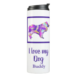 Rough Collie Cute Dog Silhouette PurplePY&B  Thermal Tumbler