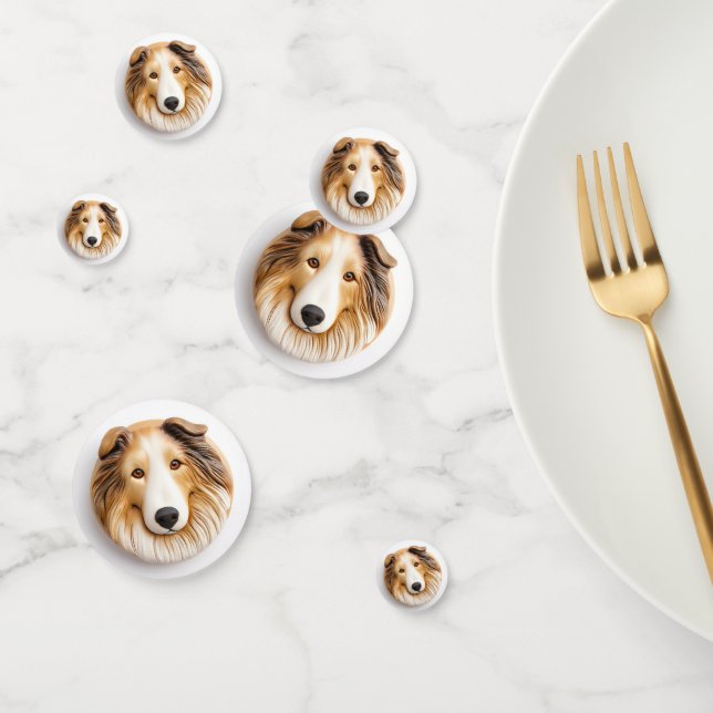 Rough Collie Dog 3D Inspired Confetti (Group)