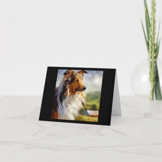 Rough Collie Dog Card (Front)