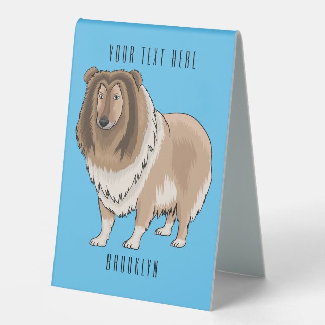Rough collie dog cartoon illustration (Front)