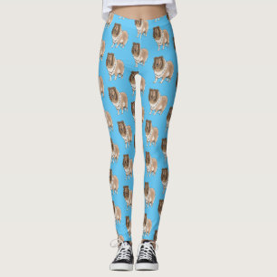 Rough collie dog cartoon illustration leggings