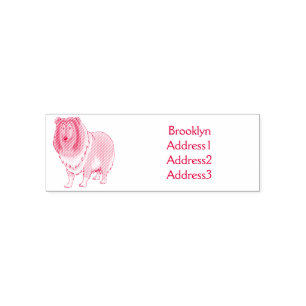 Rough collie dog cartoon illustration  self-inking stamp