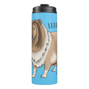Rough collie dog cartoon illustration thermal tumbler