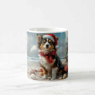 Rough Collie Dog Christmas Vintage Beach Coffee Mug