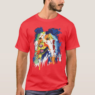 Rough Collie Dog Dog Lover Dog Owner Splash Art  T-Shirt