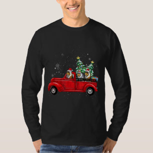 Rough Collie Dog Driving Xmas Truck Christmas Tree T-Shirt