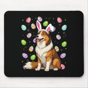 Rough Collie Dog Easter Egg Hunt Bunny Ear Easter  Mouse Mat