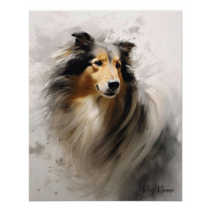Rough Collie Dog in the wind 001 - Yacobsen Derosa Poster