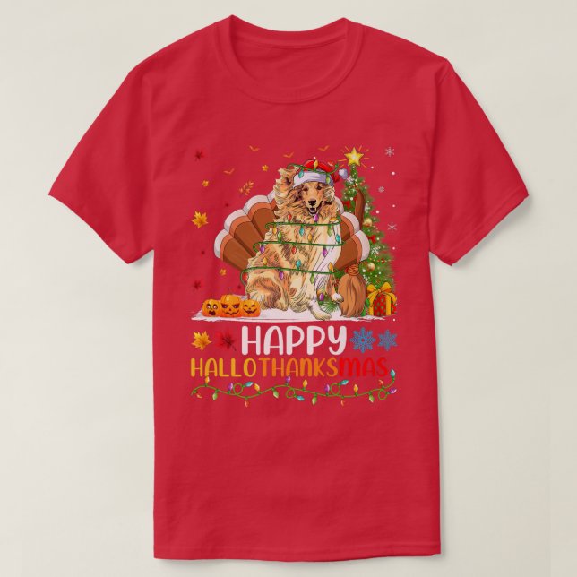 Rough Collie Dog Lover Funny Rough Collie HelloTha T-Shirt (Design Front)