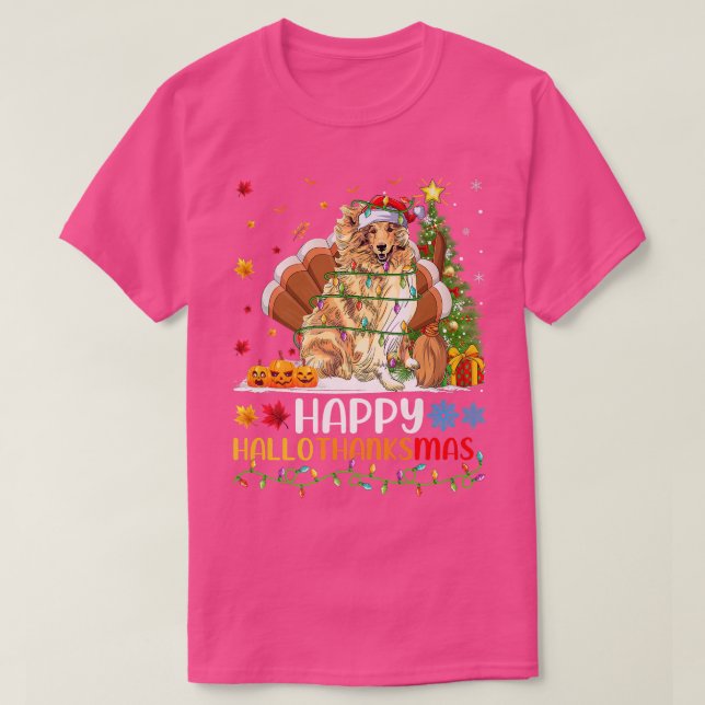 Rough Collie Dog Lover Funny Rough Collie HelloTha T-Shirt (Design Front)