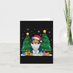Rough Collie Dog Lovers Santa Hat Ugly Christmas S Card