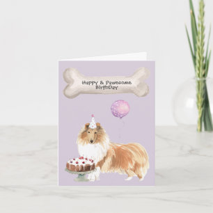 Rough Collie Dog Party Holiday Card