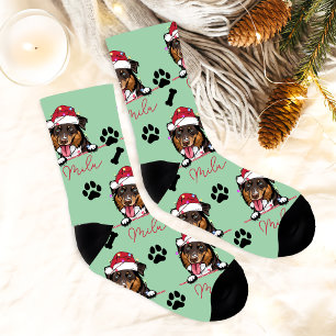 Rough Collie Dog Personalised Christmas Gift Socks