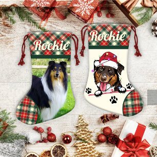 Rough Collie Dog Personalised Christmas  Small Christmas Stocking