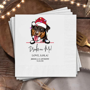 Rough Collie Dog Personalised Drinks on Me Napkin