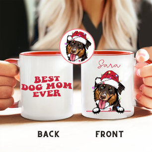 Rough Collie Dog Personalized Christmas Gift Mug
