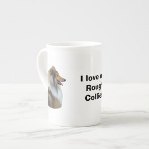 Rough Collie dog portrait photo Bone China Mug
