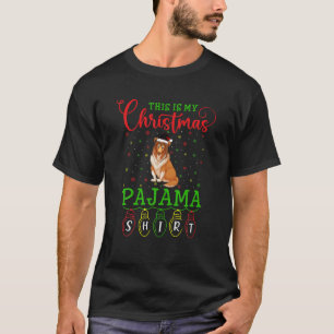 Rough Collie Dog Santa Hat Light This is My Christ T-Shirt