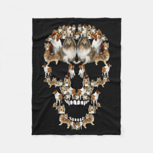 Rough Collie Dog Skull Halloween Costume Dog Fleece Blanket