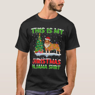 Rough Collie Dog Xmas Tree Light This Is My Christ T-Shirt
