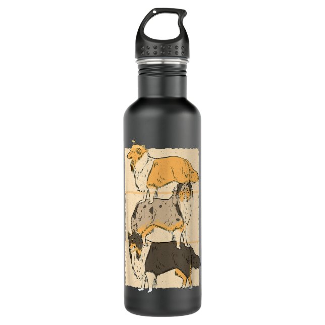 Rough Collie Dogs  710 Ml Water Bottle (Front)