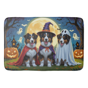 Rough Collie Dogs Pumpkin Halloween Funny Bath Mat