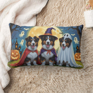 Rough Collie Dogs Pumpkin Halloween Funny Lumbar Cushion