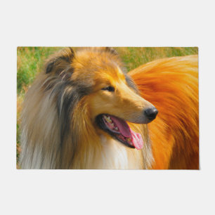 Rough Collie. Doormat