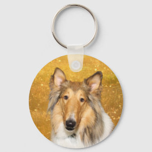 Rough Collie Key Ring