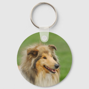 Rough Collie Key Ring