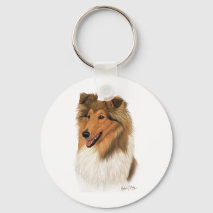 Rough Collie Key Ring