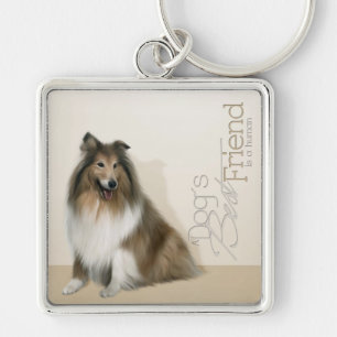 Rough Collie Keychain