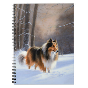 Rough Collie Let It Snow Christmas Notebook