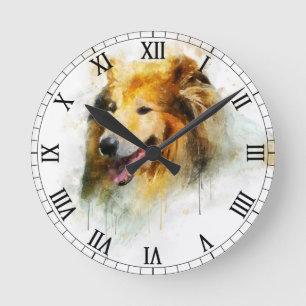Rough Collie / Long-haired Collie Round Clock